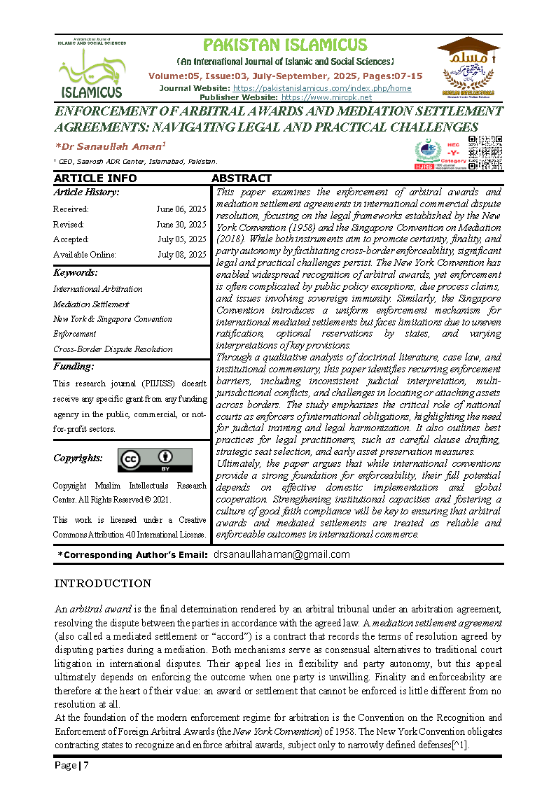 02 Eng Final PAKISTAN ISLAMICUS July September 2025 Vol 05 Issue 03 RE Citation Page