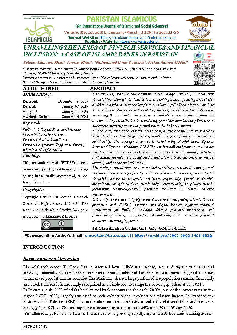03 English Final PAKISTAN ISLAMICUS January March 2026 Vol 06 Issue 01 Citation Page