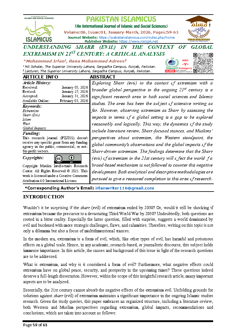 07 English Final PAKISTAN ISLAMICUS January March 2026 Vol 06 Issue 01 Citation Page