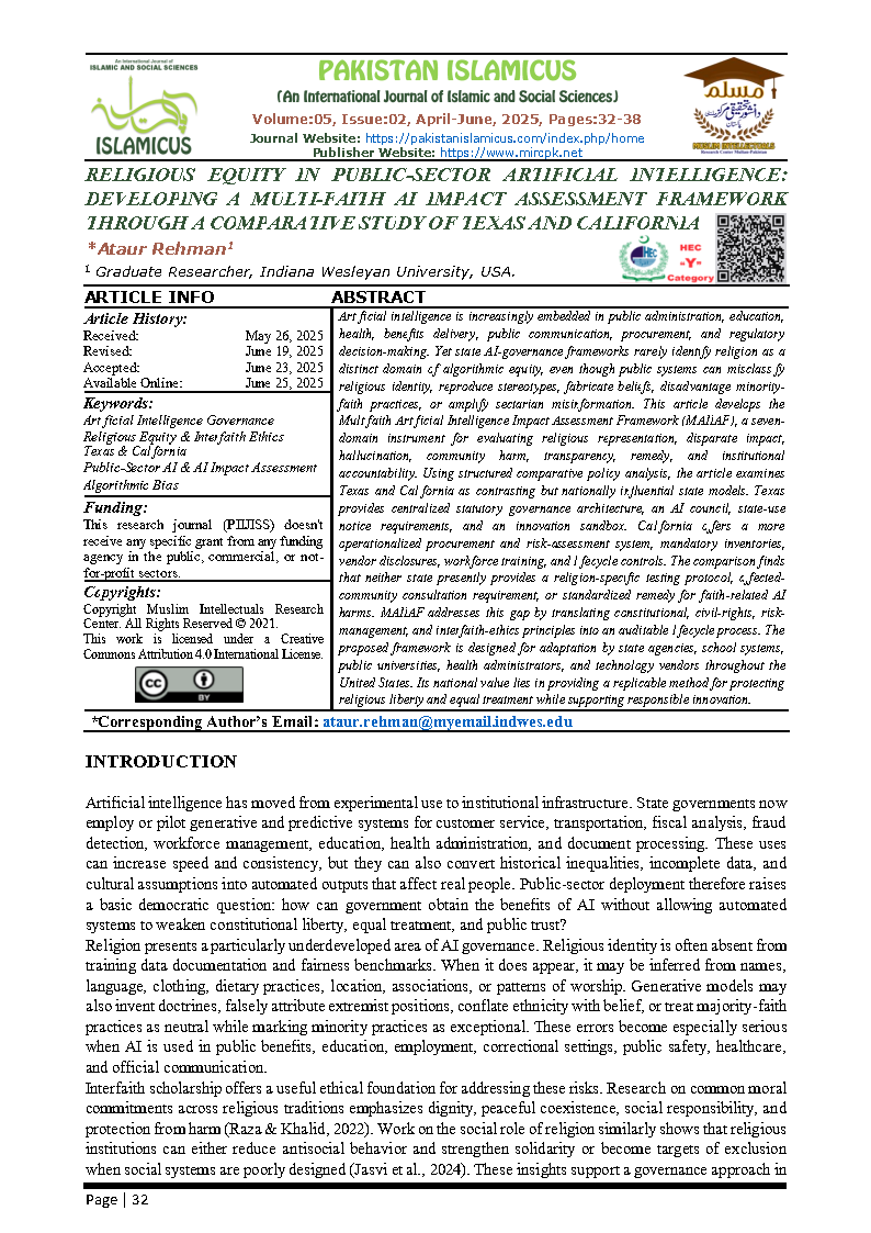 05 English Final PAKISTAN ISLAMICUS April June 2025 Vol 05 Issue 02 Citation Page