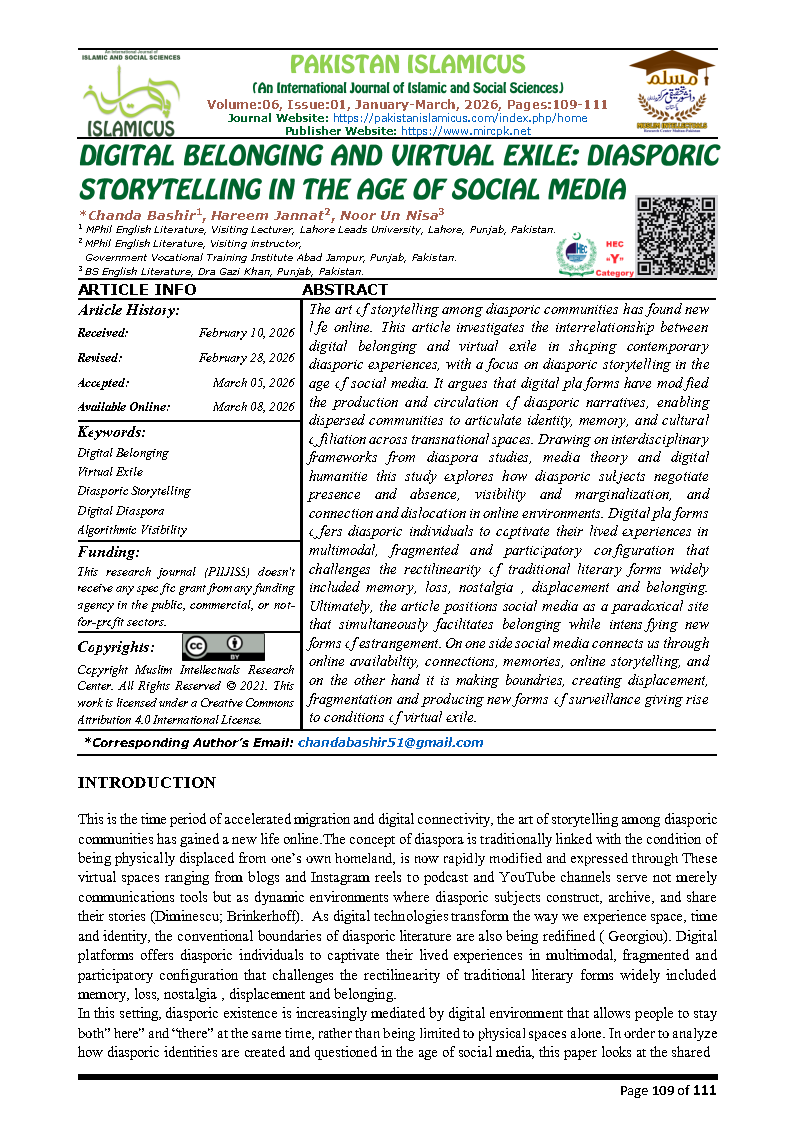 13 English Final PAKISTAN ISLAMICUS January March 2026 Vol 06 Issue 01 Citation Page